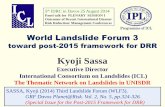 Panel talk for PLENARY SESSION I Outcomes of Recent …iplhq.org/icl/wp-content/uploads/2014/09/Third-World... · 2014-09-07 · SASSA, Kyoji (2014) Third Landslide Forum (WLF3).