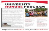 Welcome to the University Honors Program! · University Honors Program at Bearcats Bound Orientation Honors Seminar Spotlight—Developing Leaders Bearcats Bound Orientation is a