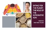 Eating for the Planet: The Role of the INTEGRATIVE RDN · Body work & botanicals Spirituality & Nature Physical Activity Access Seeking out the root ... • Climate change-related