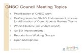 Prioritization of GNSO work Drafting team for GNSO Endorsement … · 2016-06-10 · 1 Prioritization of GNSO work 2 Drafting team for GNSO Endorsement process for Affirmation of