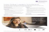 India Global Leaders Scholarship · India Global Leaders Scholarship “UQ caters to students from varied ... In the top 10% globally for graduate employability QS Employability Rankings