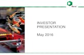 INVESTOR PRESENTATION May 2016 - Besi · PRESENTATION May 2016. May 2016 Safe Harbor Statement 2 This presentation contains statements about management's future expectations, plans