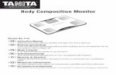 Body Composition Monitor - Tanita | Monitoring your …...Body Composition Monitor Instruction Manual Read this Instruction Manual carefully and keep it for future reference. Bedienungsanleitung