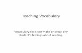 Teaching Vocabulary€¦ · Teaching Vocabulary Vocabulary skills can make or break any student's feelings about reading.