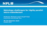 Metrology challenges for highly parallel micro-manufacture...Prototype coherent imaging system under construction to ... to do on basics plus working in industry NPL is actively searching