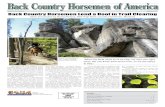 Back Country Horsemen Lend a Hoof in Trail ClearingBack Country Horsemen of America 1 Volume 26, Issue 2 Spring 2015 Back Country Horsemen Lend a Hoof in Trail Clearing Story and photos