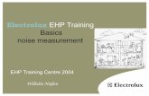Electrolux EHP Training Basics noise measurement B… · Noise valuations in work areas, or traffic noise, are measured in dB (A). In (B) and (C) valuations, the frequencies up to