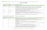 Timetable - Green Party of England and Wales · Workshops: 10.00-10.15 - A03 Disciplinary Committee Report plus Appendix 10.15-10.30 - A04 Disputes Resolution Committee Report Workshop: