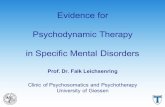 Evidence for Psychodynamic Therapy in Specific Mental Disorders · 2017-10-20 · Somatoform Disorders n Guthrie al. ... complex mental disorders: update of meta-analysis. British