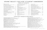 IrvIne valley College Student Handbook - IVCstudents.ivc.edu/handbook/handbook2014_15.pdf · CARE: SSC 220 • 949-451-5243 Career Center: SSC 230 • 949-451-5431 Child Development