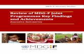 Review of MDG-F Joint Programmes Key Findings and … · 2013-03-01 · mainstreaming access to food and child nutrition into relevant national and sub-national policies; and (3)