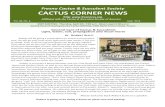 Fresno Cactus & Succulent Society CACTUS CORNER NEWS · General Care of Cactus & Succulents Light, water, soil, propagation and much more! BY ROBERT SCOTT Robert will be giving a