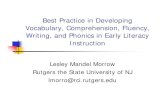 Best Practice in Developing Vocabulary, …...Best Practice in Developing Vocabulary, Comprehension, Fluency, Writing, and Phonics in Early Literacy Instruction Lesley Mandel Morrow