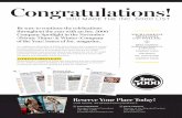 Congratulations! - Inc.€¦ · YOU MADE THE INC. 5000 LIST Congratulations! Inc. magazine’s November & Winter issues feature the companies whose success captures the essence of