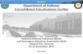 UNCLASSIFIED Department of Defense Consolidated ... · and Aerospace Industries Association (AIA ) Edward Fish, Director 13-15 November, 2017 . UNCLASSIFIED AGENDA UNCLASSIFIED 2