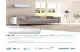 NEW Inverter Light - Fourways Aircon · NEW Samsung Boracay Midwall Range SPECIFICATIONS Distributed & supported nationwide by Fourways Airconditioning: Availableom fr 9000 to 24