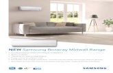 NEW Inverter Light - ACDirect · NEW Samsung Boracay Midwall Range SPECIFICATIONS Available from 9000 to 24 000 Btu/h, the sleek new Boracay range comes with all the features that