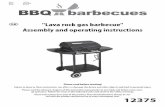 Lava rock gas barbecue Assembly and operating …2010/10/18  · G3 Release button Disconnects the pressure reducer from the cylinder valve G4 Gas bottle with bottle valve Fuel container