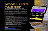 New and Improved specification N5001 USB Auditor · Graphic LCD with a 5 button keypad incorporating 3 ‘hot keys’. Users can scroll through options lists via the up and down arrow