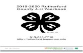 2019 2020 Rutherford County 4 H Yearbook Yearbook.pdf · Present a Speech 2. Present a Demonstration 4-H’ers with 100% Participation will: ... on in your part of the county. County