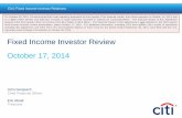 Citi 3Q'14 Fixed Income Investor Review · lowered Citi’s third quarter 2014 net income from $3.4 billion to $2.8 billion. The financial impact of this adjustment is not reflected