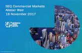 SEQ Commercial Markets Alistair Weir 16 November 2017...Consumer Sentiment Business Confidence Optimistic Pessimistic Business Confidence and Consumer Sentiment ... Sale Date: August