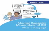 Mental Capacity (Amendment) Bill€¦ · The Mental Capacity (Amendment) Bill is a proposed new law that is being discussed in Parliament. If Parliament agrees, it will become the