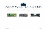 Community Grant Program Criteria · Festivals & Events Program Coordinator, Special Events grants@newwestcity.ca 604-527-4523 All Others grants@newwestcity.ca 604-527-4523 Emerging