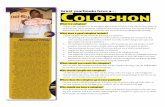 Great yearbooks have a… Colophon · the back endsheet, on the last page of the yearbook and on the yearbook staff page. Why should we have a colophon? It is a good way to let the