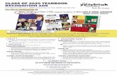 CLASS OF 2020 YEARBOOK yearbook RECOGNITION ADS · 2019-08-27 · CLASS OF 2020 YEARBOOK RECOGNITION ADS ch year's book) Ads for Grads ytheearbook company DO NOT SEND ANYTHING TO