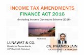 INCOME TAX AMENDMENTS FINANCE ACT 2016lunawat.com/Uploaded_Files/Presentation/IT...111 *Newly set up company (registered after 1 *Newly set up company (registered after 1.3.2016) (S.