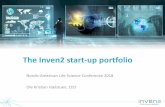 The Inven2 start-up portfolio Inven2.pdf · NDM-1 superbug. • Preclinical phase • Soft funding one more yr • Collaboration project, several universities . Normal self Peptide