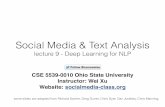 Social Media & Text Analysissocialmedia-class.org/slides/lecture9_deeplearning.pdf · 2020-03-24 · Wei Xu socialmedia-class.org A Neuron is essentially a binary logistic regression
