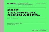 2017 TECHNICAL SUMMARIES•spie.org/Documents/ConferencesExhibitions/PUV17 Abstracts v1.pdfThis presentation will provide an overview of the industrialization of EUV Lithography, including