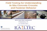 Field Testing for Understanding In Situ Concrete Crosstie ... · Lateral built-up load cell Strain Gauge Strategy . Field Testing for Understanding In Situ Concrete Crosstie and Fastener