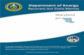 Department of Energy · 2011-07-28 · Department of Energy Recovery Act State Memos Maryland For questions about DOE’s Recovery Act activities, please contact the DOE Recovery