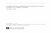 Midwest college students FINAL REPORT Practices and Fin Educ... · The growth in credit card usage among college students has generated concern that students’ credit card behavior