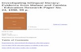 Investigating bilingual literacy: Evidence from Malawi and ... 1.1 Reading and English in education