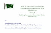 Role of Information Society in Empowerment of Persons with … · 2011-04-04 · Role of Information Society in Empowerment of Persons with Disabilities Through Building Successful