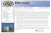 Pastor’s Thoughts June 2016drydenumc.org/files/Download/Newsletter2016.06.pdf · Grads & Dads P. 3 Church Directory P. 3 Community Art Project P. 3 Something New P. 3 PA Folk Festival
