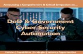 Dept. CSA-C FEE: Cyber Security U.S. Government Automationmilitarynetworksmodernization.com/wp-content/... · INDUSTRY KEYNOTE ADDRESSES DoD & Government Cyber Security Automation