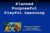 Planned Purposeful Playful Learning · Playful Learning Adapted from Dr. Hirsh-Pasek Lefkowitz Presentation . For the purpose of KNAER Project. What’s going on? Just play? Changing