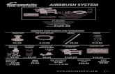 AIRBRUSH SYSTEM · AIRBRUSH SYSTEM AIRBRUSH COMPONENTS AND ACCESSORIES KIT INCLUDES 1-Compressor, 1-Airbrush Gun Dual Action, 5-Airbrush Paints, 6-Stencils, 1-Airbrush Cleaner 16