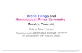 Brane Tilings and Homological Mirror Symmetrymember.ipmu.jp/masahito.yamazaki/files/2006/TIT2006.pdf · Partial Answer: Homological Mirror Symmetry [Kontsevich]: Db (cohY) | { z}