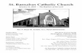 St. Barnabas Catholic Church - WordPress.com · 2015-01-10 · St. Barnabas Catholic Church January 11, 2015 — The Baptism of the Lord Rev. Fr. Bryan W. Jerabek, J.C.L., Parish