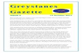 Greystanes Gazette - SportsTG...Greystanes Gazette ISSUE 2 13 October 2017 We’re well into our season now and starting to enter into our busy carnival period leading up to Christmas.