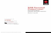 NAB Personal Project Loan · 2 Terms and Conditions Unless you are already bound in respect of the loan account, the first use of a card or an additional card or the loan account,