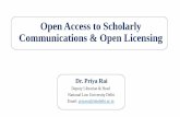 Open Access to Scholarly Communications & Open Licensinglibrary.iitd.ac.in/arpit/Week 11- Module 2- Open... · Open Access to scholarly communications are connected to new technological