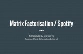 Matrix Factorisation / Spotify · Spotify Improvements for the Matrix Factorization Model Netflix Prize Competition 2. Recommender Systems 3. Content Filtering Create a profile for
