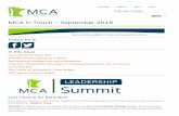 MCA In Touch – September 2018€¦ · A practicing Chiropractor, he remains “in the trenches” facing challenges with billing, coding, documentation and compliance. He has served